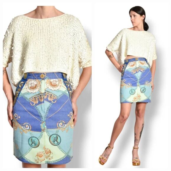 Vintage DKNY 1990s Cotton Paillette Sequined Crop Top in Ivory Size Medium - Picture 16 of 16